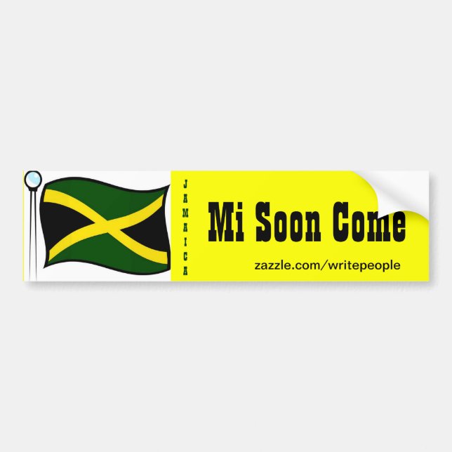 Jamaican  bumper stickers-mi soon come sticker (Front)