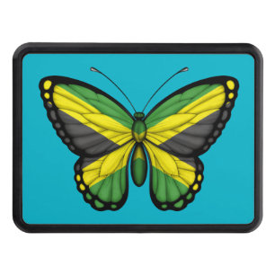 Jamaican Butterfly Flag Tow Hitch Cover