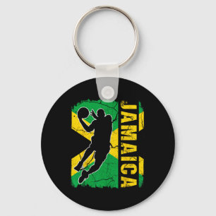 Jamaican Bysketbyll Player Jamaica Flag Bysketbyll Keychain