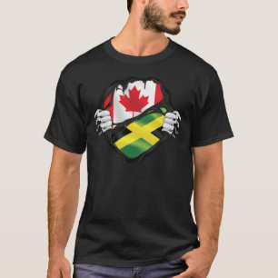 Jamaican Canadian Hands Ripped Roots Flag T-Shirt