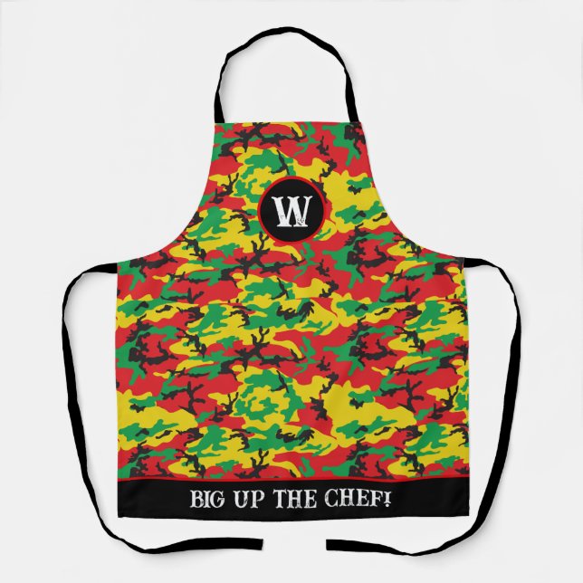 Jamaican Chef and Cook Rasta Camouflage Apron (Front)