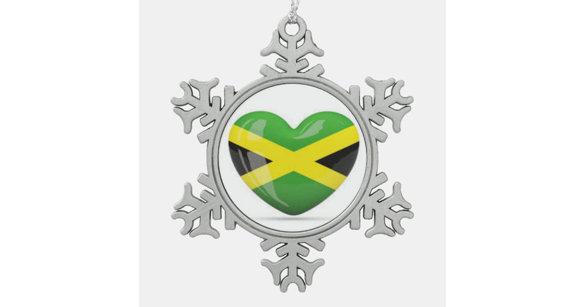 jamaican christmas ornament jamaican flag heart snowflake jamaican christmas ornament jamaican flag heart snowflake