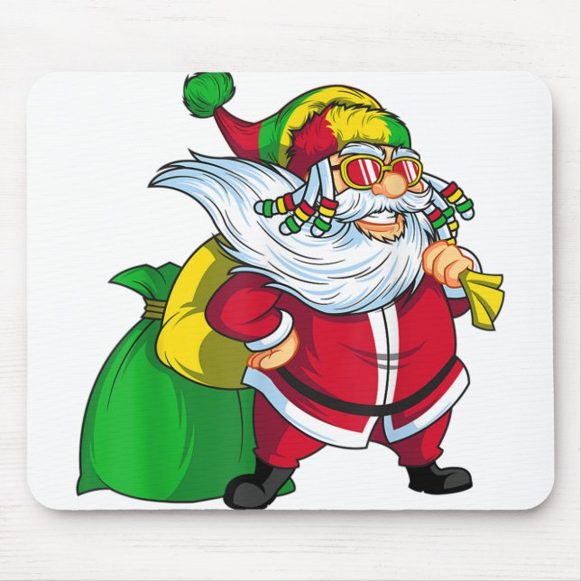 Jamaican christmas rasta santa claus rastafarian.p mouse pad (Front)