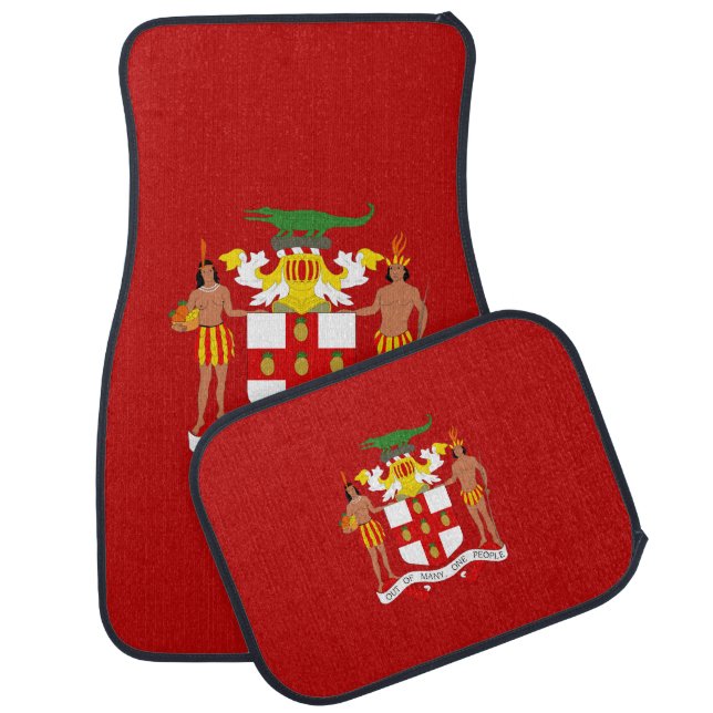 Jamaican coat of arms car floor mat (Set)