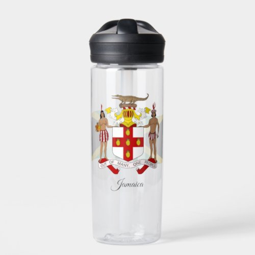 Jamaican Coat of Arms Flag Jamaica Water Bottle