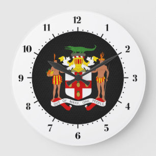 Jamaican coat of arms large clock