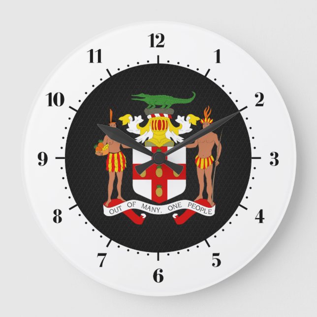 Jamaican coat of arms large clock (Front)