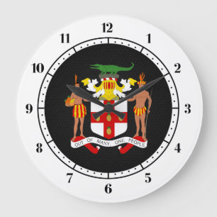 Jamaican coat of arms large clock
