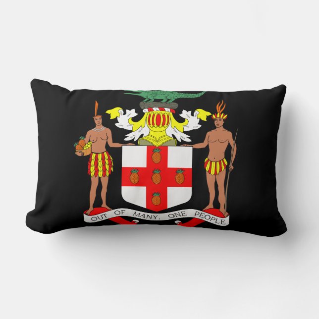 Jamaican Coat of arms Lumbar Pillow (Front)