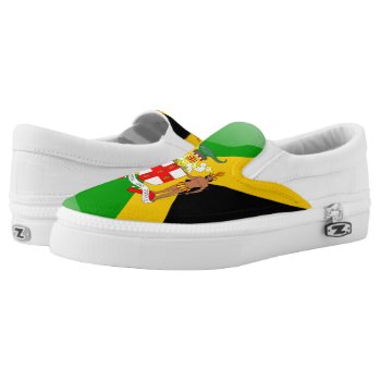 Jamaican Coat Of Arms Slip-on Sneakers by Pir1900 at Zazzle