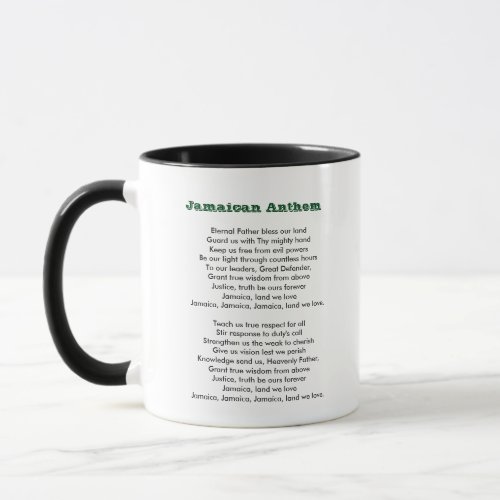 Jamaican Coat of Arms Taino Pineapples Anthem Mug