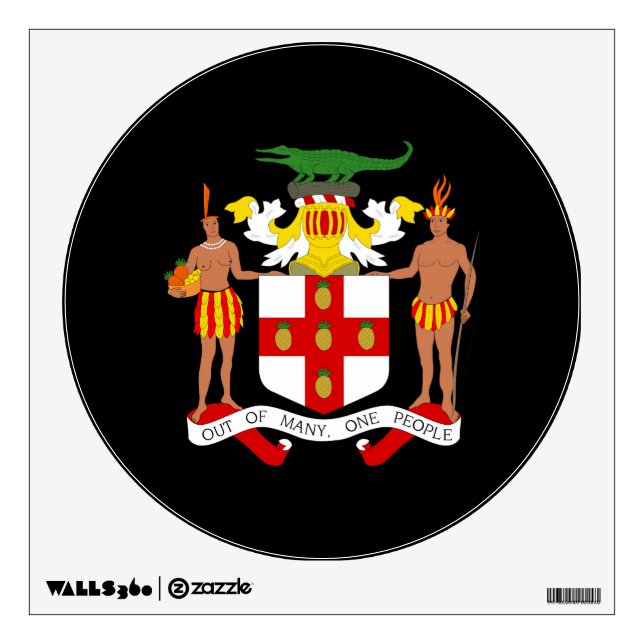 Jamaican coat of arms wall decal (Front)