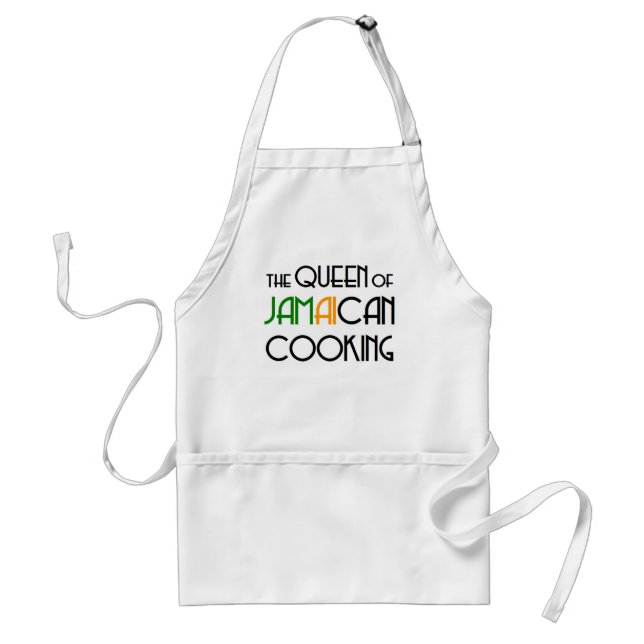 jamaican cooking queen adult apron (Front)