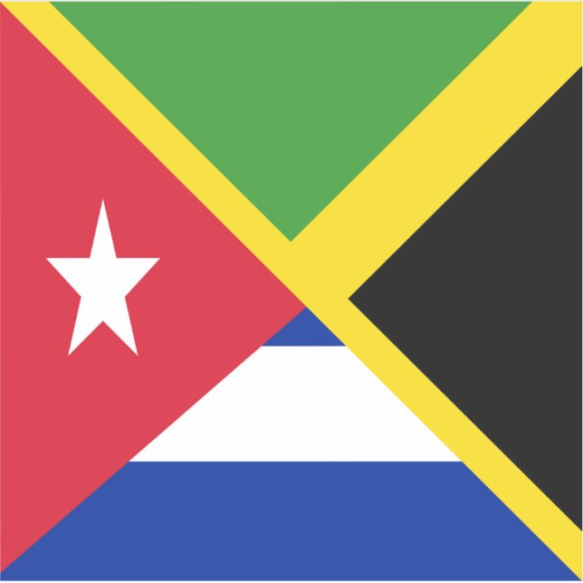 Jamaican Cuban Flag | Jamaica Cuba Sticker (Front)