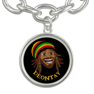 Jamaican Cute Rasta Man Personalized Bracelet