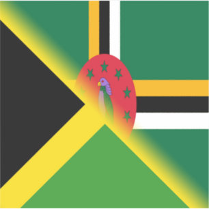 Jamaican Dominican Flag Half Jamaica Dominica Sticker