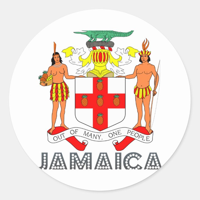 Jamaican Emblem Round Sticker