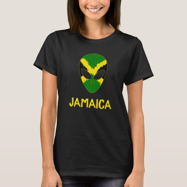 Jamaican Flag  Alien Jamaica Independence Day Prou T-Shirt (Front)