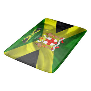 Jamaican flag bath mat