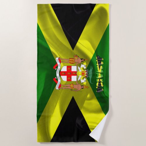 Jamaican flag beach towel