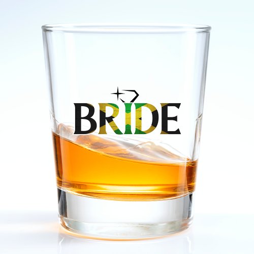 Jamaican Flag Bride Wedding Bachelorette Jamaica Shot Glass