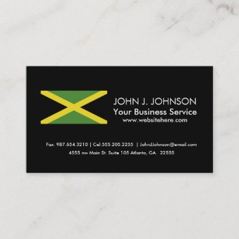 Jamaican Flag Business Card by HappyPlanetShop at Zazzle