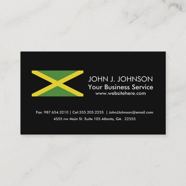 Jamaican Flag Business Card (Front)