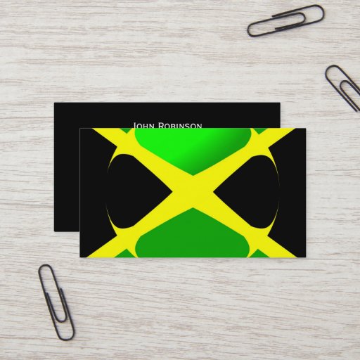 Customizable Jamaican Flag With Bubble Business Card