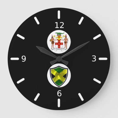Jamaican flag_coat arms large clock