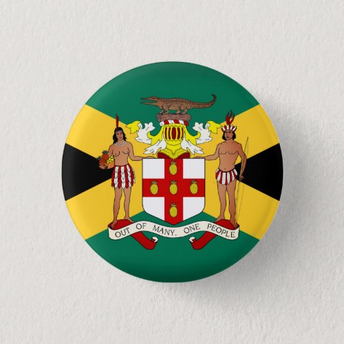Jamaican Flag Coat of Arms Button