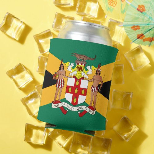 Jamaican Flag Coat of Arms Can Cooler