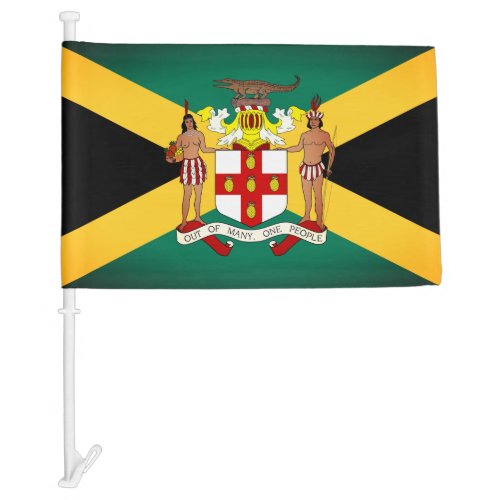 Jamaican Flag Coat of Arms Car Flag