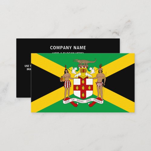 Jamaican Flag  Coat of Arms Flag of Jamaica Business Card