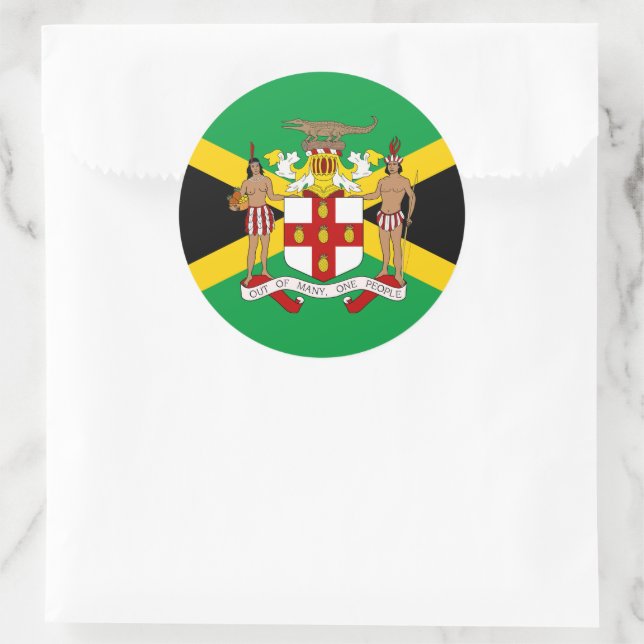 Jamaican Coat Of Arms Sticker Decal - Vinyl Jamaican Flag JAM JM Patriotic Graphic
