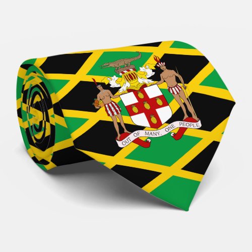 Jamaican Flag  Coat of Arms Flag of Jamaica Neck Tie