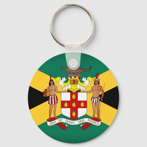 Jamaican Flag Coat of Arms Keychain
