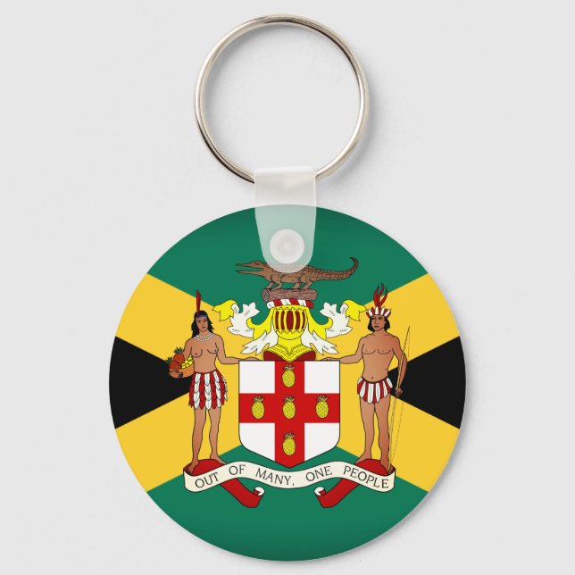 Jamaican Flag/ Coat of Arms Keychain (Front)