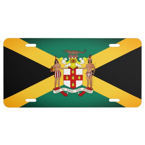 Jamaican Flag Coat of Arms License Plate