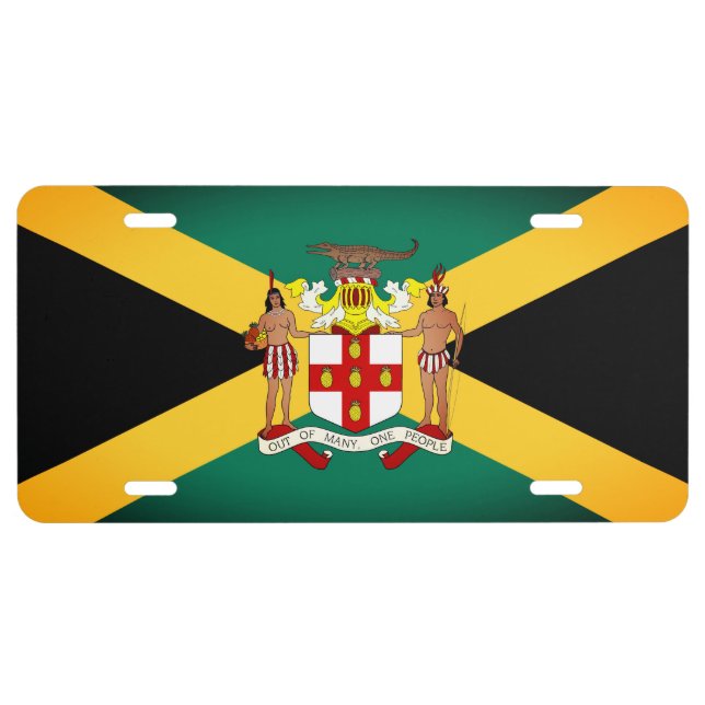 Jamaican Flag/ Coat of Arms License Plate (Front)