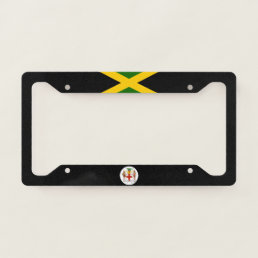 Jamaican flag-coat of arms license plate frame