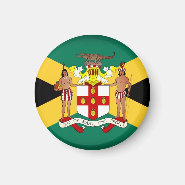 Jamaican Flag/ Coat of Arms Magnet (Front)
