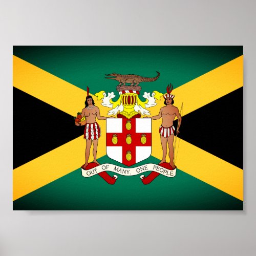 Jamaican Flag Coat of Arms Poster