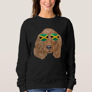 Jamaican Flag Cocker Spaniel Dog Jamaica Pocket Sweatshirt