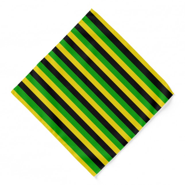 Jamaican Flag Colored Striped Bandana (Front)