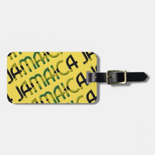 Jamaican Flag Colors Typography Pattern Luggage Tag