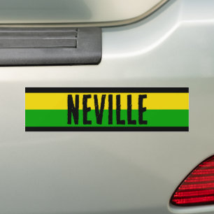 Jamaican Flag Coloured Striped Custom Bumper Sticker