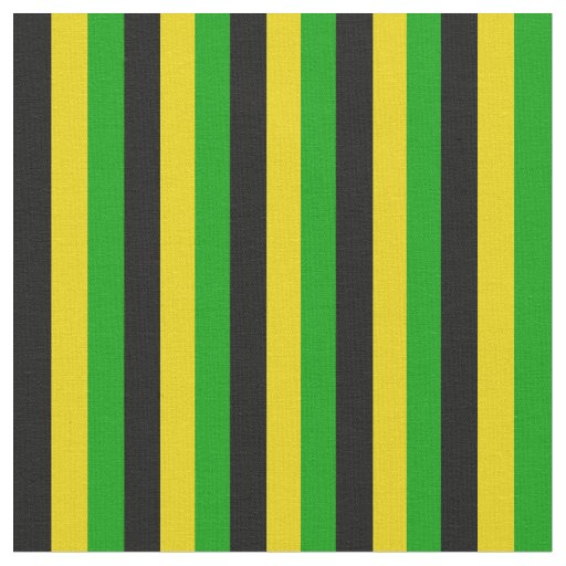 Jamaican Flag Coloured Striped Fabric