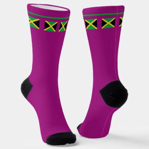Jamaican Flag Colourful Caribbean Socks