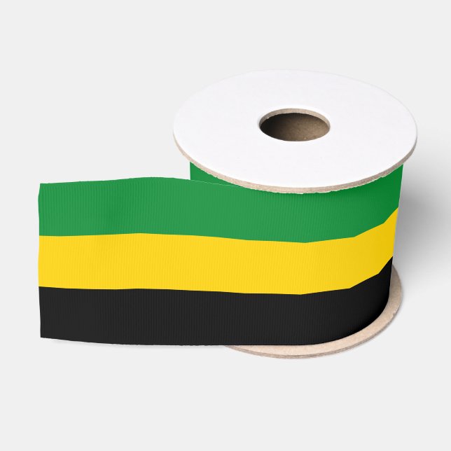 Jamaican flag colours ribbon, reggae, Jamaica Grosgrain Ribbon (Spool)