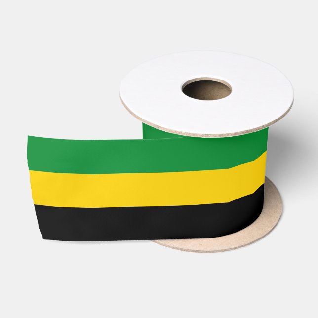 Jamaican flag colours ribbon, reggae, Jamaica Satin Ribbon (Spool)